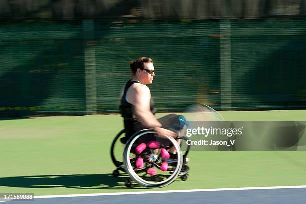 wheelchair tennis - wheelchair tennis stock pictures, royalty-free photos & images