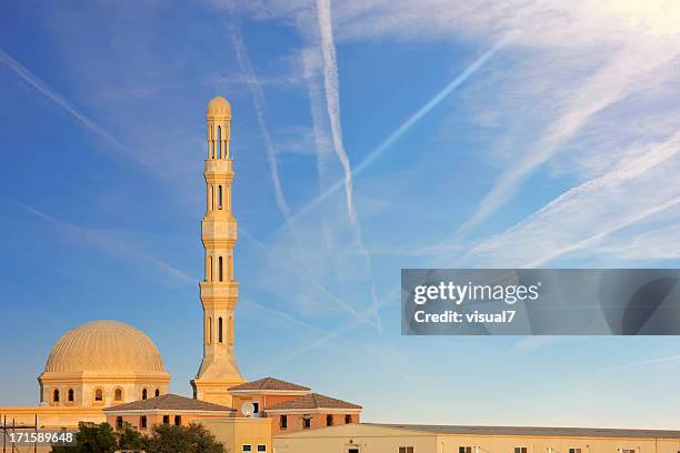 beautiful mosque on blue sky - cupola stockfoto's en -beelden