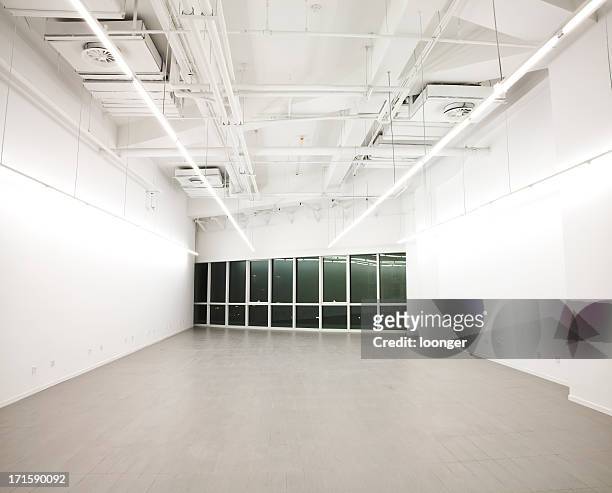 empty white office interior - fire sprinkler stock pictures, royalty-free photos & images