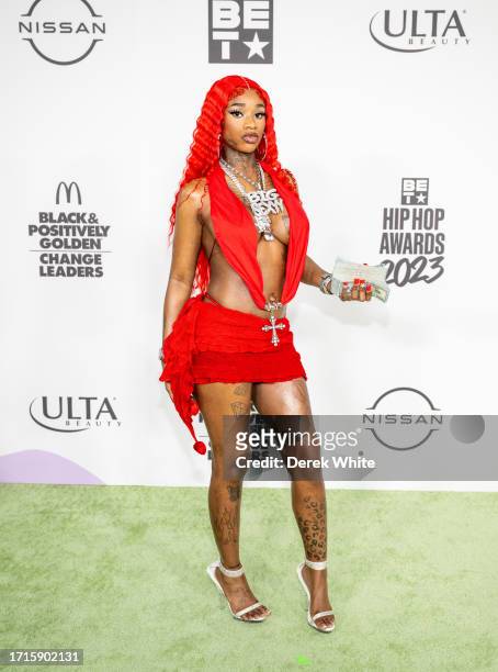 Sexyy Red attends the BET Hip Hop Awards 2023 at Cobb Energy Performing Arts Center on October 03, 2023 in Atlanta, Georgia.
