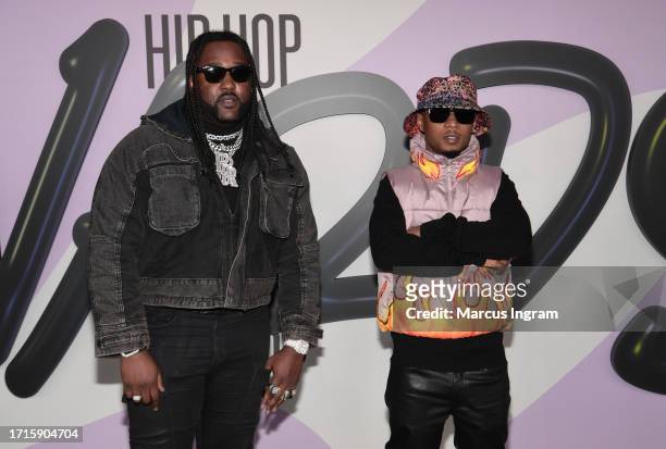 Reazy Renegade and Slim Jxmmi attend the BET Hip Hop Awards 2023 at Cobb Energy Performing Arts Center on October 03, 2023 in Atlanta, Georgia.