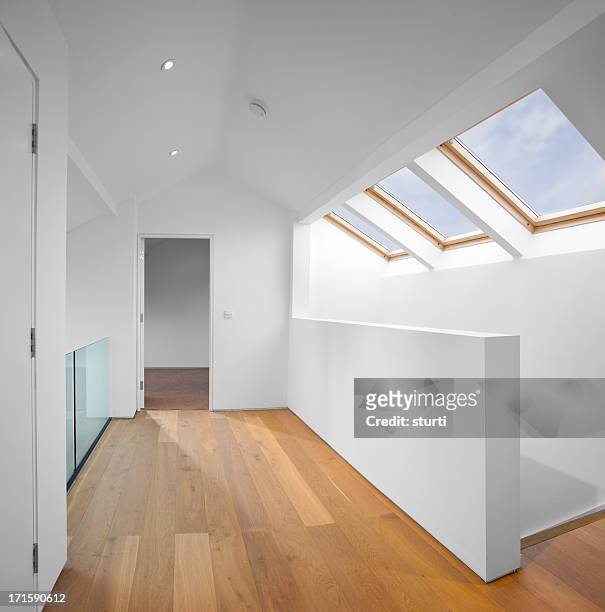 modern loft conversion - skylight stock pictures, royalty-free photos & images