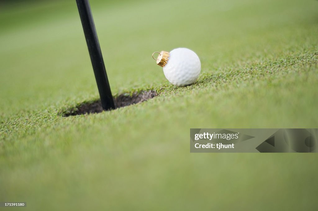 Christmas golf ball ornament