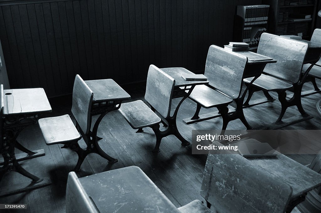 Vintage Classroom in Black and White