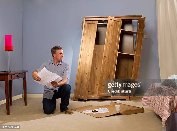 flatpack furniture - instruction manual stock pictures, royalty-free photos & images