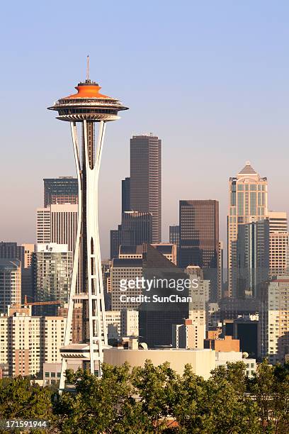 downtown seattle - seattle skyline stock pictures, royalty-free photos & images