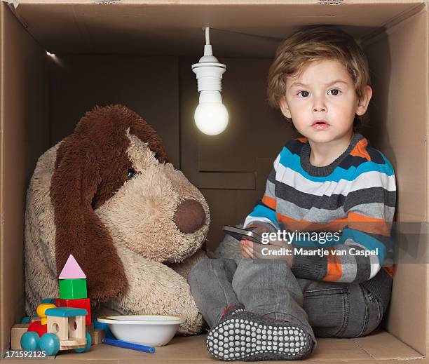 i need space - toddler in a box - busy toddlers stock pictures, royalty-free photos & images