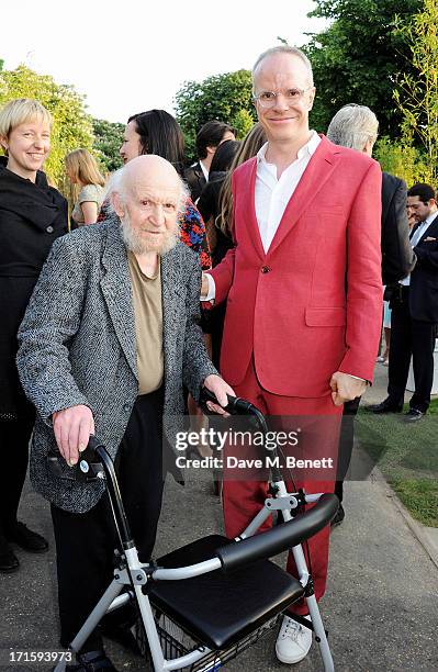 Gustav Metzger and co-director of the Serpentine Gallery Hans Ulrich-Obrist attend the annual Serpentine Gallery Summer Party co-hosted by L'Wren...