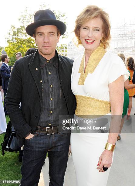 Ewan McGregor and co-director of the Serpentine Gallery Julia Peyton-Jones attend the annual Serpentine Gallery Summer Party co-hosted by L'Wren...