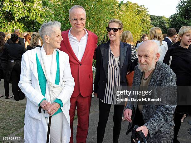 Elaine Sturtevant, co-director of the Serpentine Gallery Hans Ulrich-Obrist , guest and Gustav Metzger attend the annual Serpentine Gallery Summer...