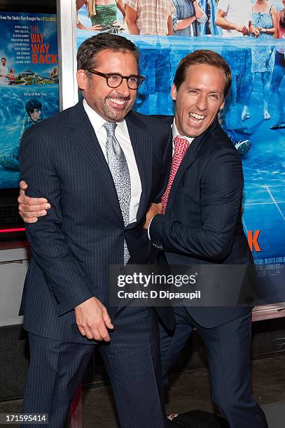 Steve Carell and Nat Faxon attend "The Way, Way Back" premiere at AMC Loews Lincoln Square on June 26, 2013 in New York City.