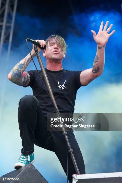 Benjamin Kowalewicz of Billy Talent performs on stage on Day 1 of Rock The Beach Festival on June 26, 2013 in Helsinki, Finland.