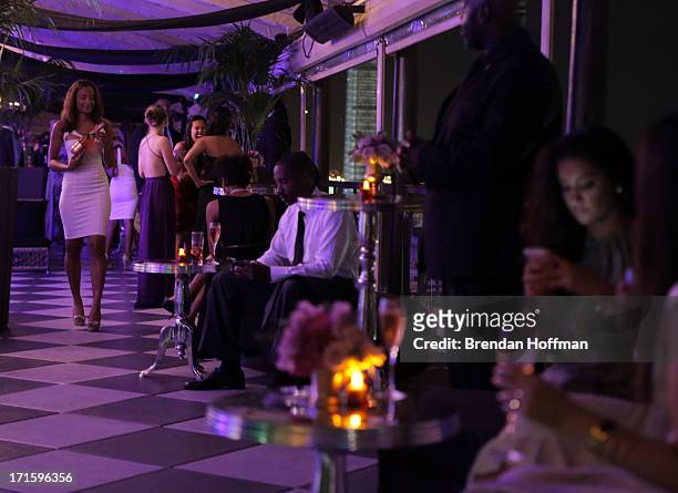 General view of atmosphere at the Moet Rose Lounge DC hosted by Wale to celebrate the release of "The Gifted" at W POV Terrace on June 26, 2013 in...