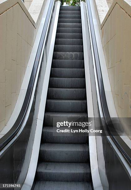 empty escalator - lyn holly coorg stockfoto's en -beelden