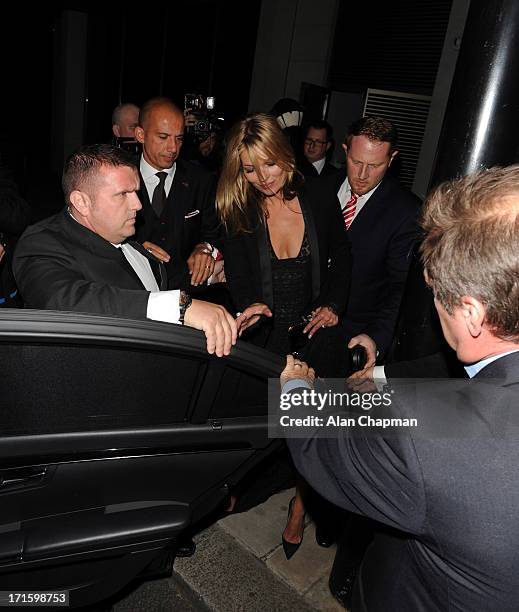 Kate Moss sighting leaving 45 Park Lane on June 26, 2013 in London, England.