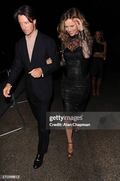 Gregorio Marsiaj and Eva Herzigova sighting leaving the Serpentine Summer Party on June 26, 2013 in London, England.