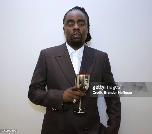 Musician Wale attends the Moet Rose Lounge DC hosted by Wale to celebrate the release of "The Gifted" at W POV Terrace on June 26, 2013 in...
