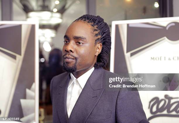 Musician Wale attends the Moet Rose Lounge DC hosted by Wale to celebrate the release of "The Gifted" at W POV Terrace on June 26, 2013 in...