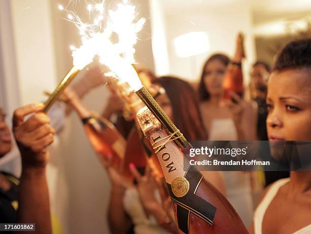 General view of atmosphere at the Moet Rose Lounge DC hosted by Wale to celebrate the release of "The Gifted" at W POV Terrace on June 26, 2013 in...