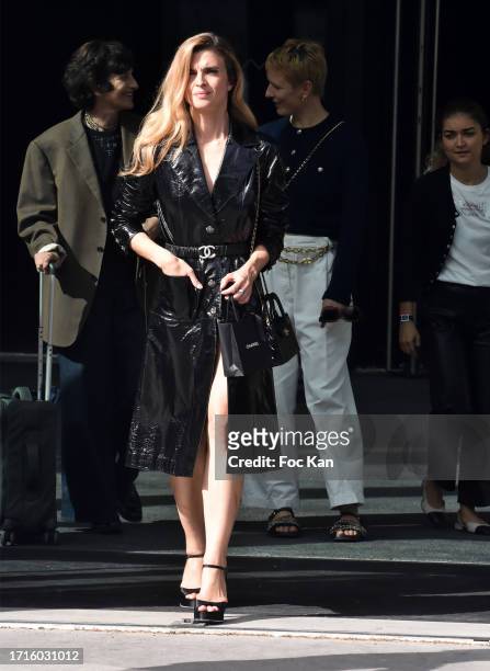 Cecile Cassel attends the Chanel Womenswear Spring/Summer 2024 show as part of Paris Fashion Week on October 03, 2023 in Paris, France.