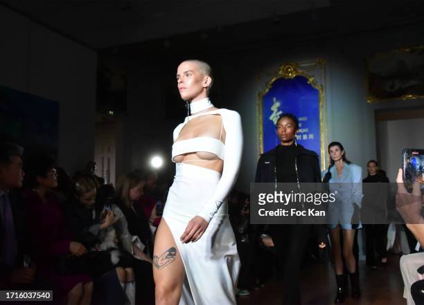 Models walk the runway during the Theunissen Womenswear Spring/Summer 2024 show as part of Paris Fashion Week on October 03, 2023 in Paris, France.