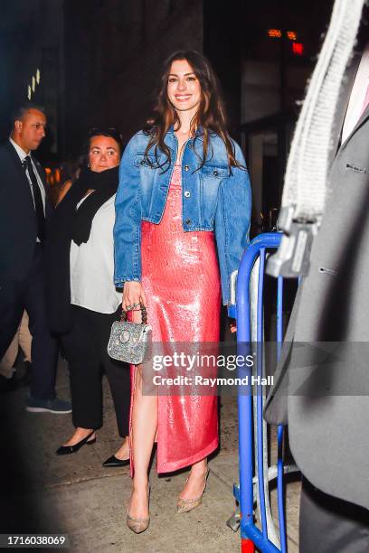 Anne Hathaway attends a screening for "She Came to Me" at The Metrograph on the Lower East Side on October 03, 2023 in New York City.