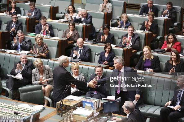 Bryce Rudd Defence Minister Stephen Smith receives a hand shake from Prime... News ...