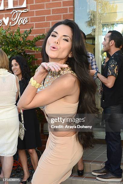 Joyce Giraud attends a fashion fundraiser benefitting Children's Hospital of Los Angeles hosted by Kyle Richards at Kyle by Alene Too on June 26,...