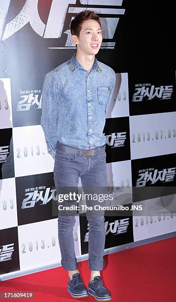 Jo-Kwon attends the 'Cold Eyes' Red Carpet & VIP Press Screening at COEX Megabox on June 25, 2013 in Seoul, South Korea.