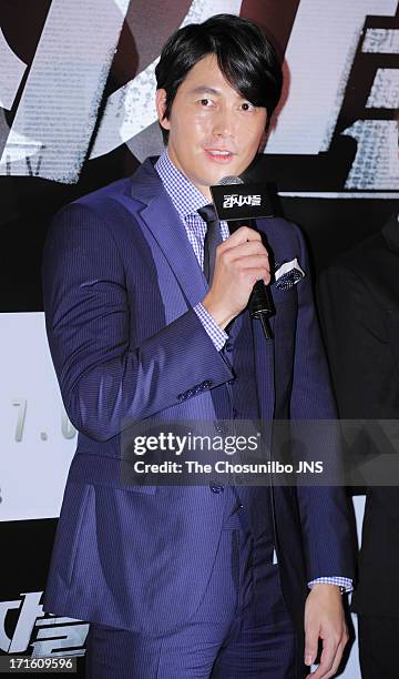 Jung Woo-Sung attends the 'Cold Eyes' Red Carpet & VIP Press Screening at COEX Megabox on June 25, 2013 in Seoul, South Korea.