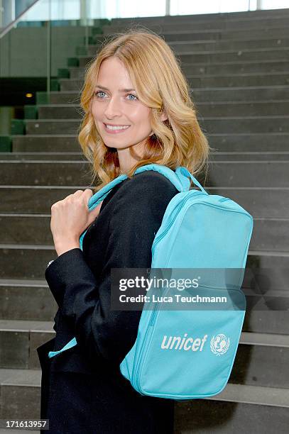 Eva Padberg attends a press conference for 60 Years UNICEF Germany at Federal Press Conference on June 27, 2013 in Berlin, Germany.