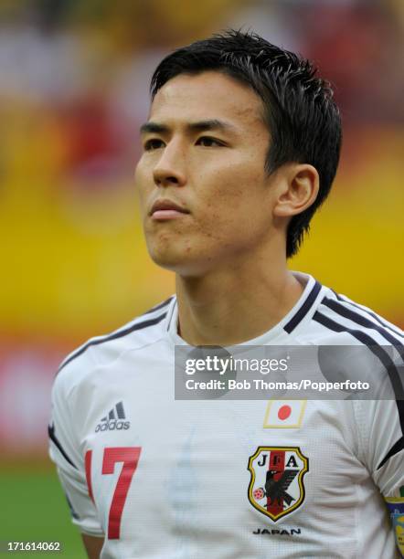 Portrait of Makoto Hesebe of Japan before the start of the FIFA Confederations Cup Brazil 2013 Group A match between Brazil and Japan at the National...