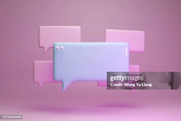 speech bubbles overlapping ,3d render - speak bubble 3d stock pictures, royalty-free photos & images