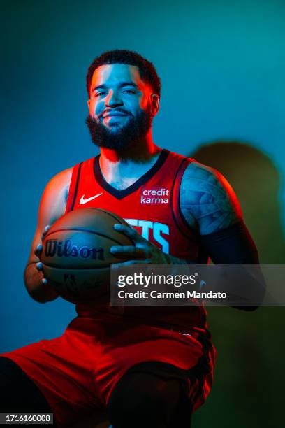 Fred VanVleet of the Houston Rockets poses for a photo during media day on October 02, 2023 in Houston, Texas.