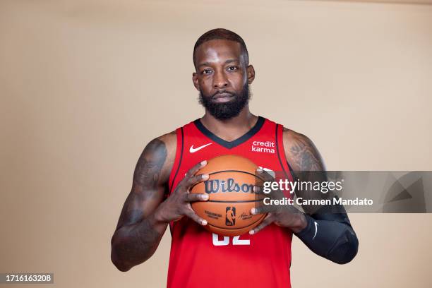Jeff Green of the Houston Rockets poses for a photo during media day on October 02, 2023 in Houston, Texas.