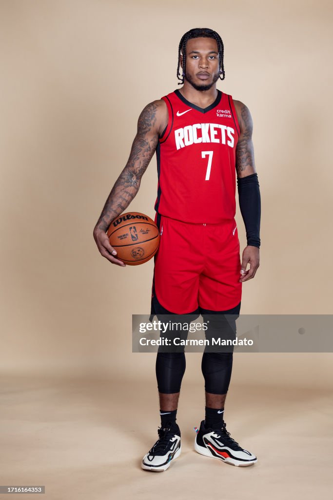 Camm R Rockets Cam Whitmore of the Houston Rockets poses for a photo during media ...