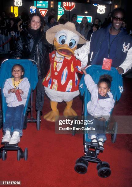 Actor Don Cheadle, girlfriend Bridgid Coulter and children Imani and Ayana Cheadle attend the Disney's California Adventure Park Grand Opening...