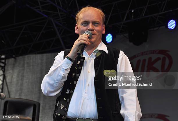 Fritz Kristoferitsch of Die Edlseer performs on stage during the 30th anniversary of Donauinselfest 2013 on June 23, 2013 in Vienna, Austria.