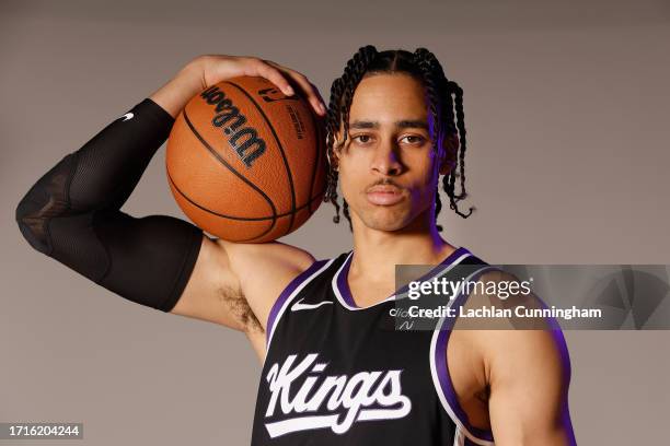 Chance Comanche of the Sacramento Kings poses for a photo at Sacramento Kings Practice Facility on October 02, 2023 in Sacramento, California. NOTE...