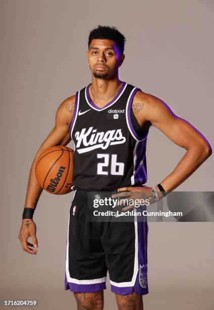 Jeremy Lamb of the Sacramento Kings poses for a photo at Sacramento Kings Practice Facility on October 02, 2023 in Sacramento, California. NOTE TO...