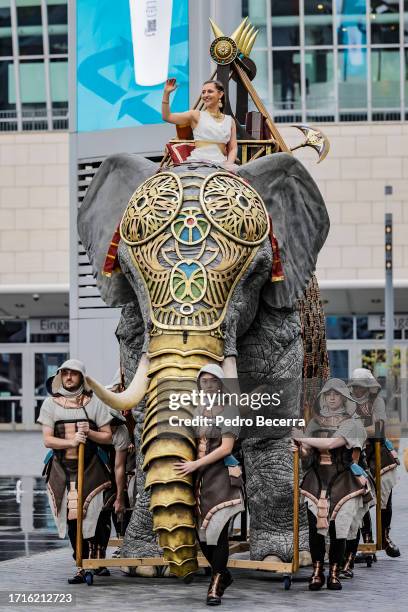 The Arena Opera Spectacle organizes a promotional event at the Mercedes Platz on October 10, 2023 in Berlin, Germany.