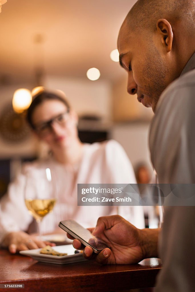 Couple at restaurant