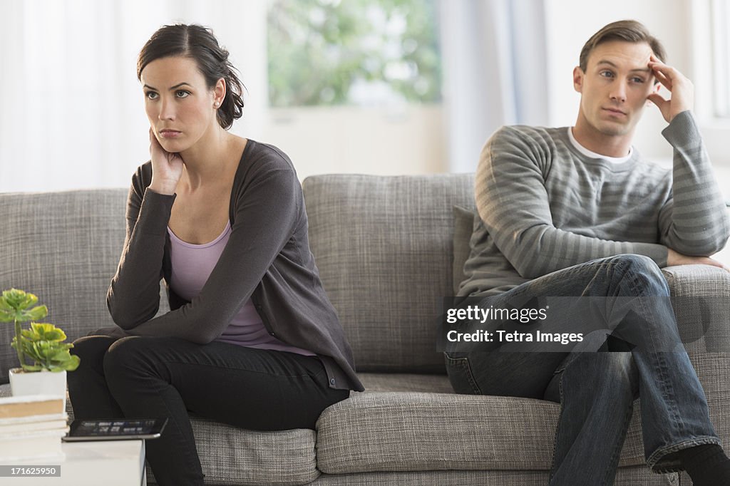 USA, New Jersey, Jersey City, Couple having argument