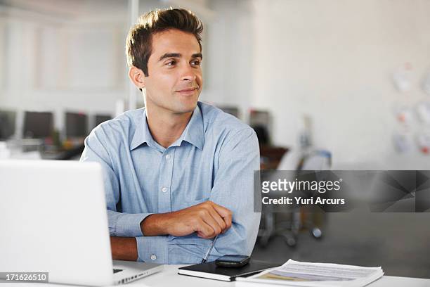 south africa, cape town, portrait of man at office - man looking away stock pictures, royalty-free photos & images