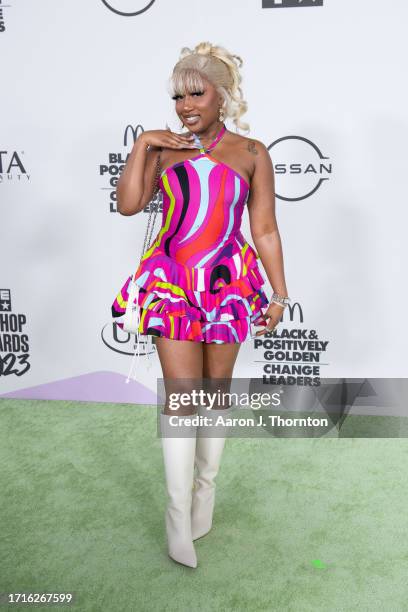 Baby Tate arrives at the BET Hip Hop Awards at Cobb Energy Performing Arts Center on October 03, 2023 in Atlanta, Georgia.