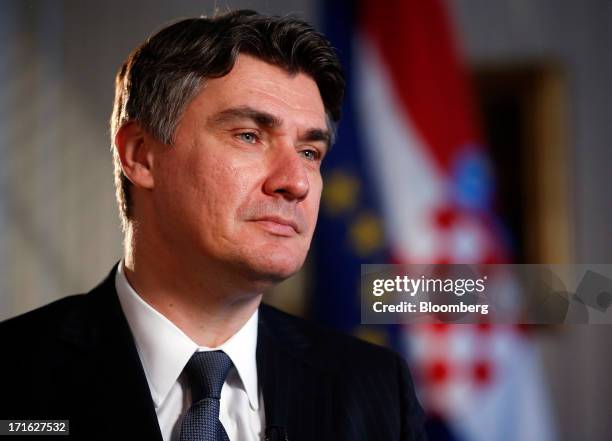 Zoran Milanovic, Croatia's prime minister, pauses during an interview at the government's office in Zagreb, Croatia, on Wednesday, June 26, 2013....