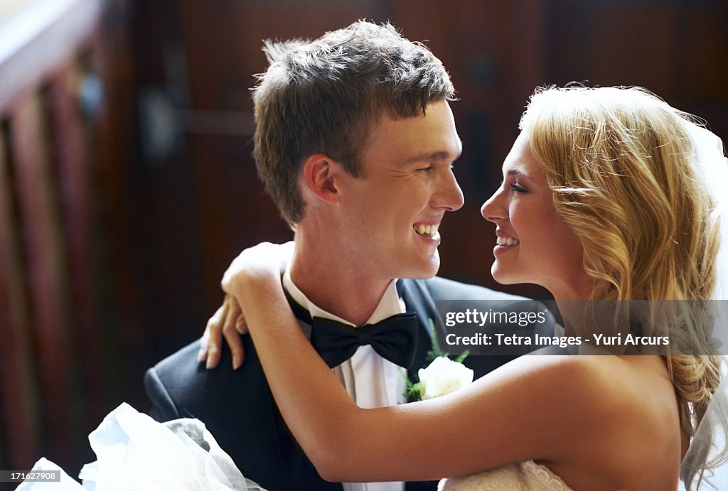 South Africa,Cape Town, Portrait of newly wed couple
