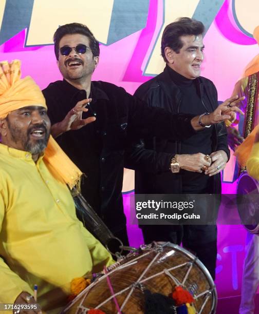 Anil Kapoor and Jitendra attend the premier of the film 'Thank You For Coming' on October 03, 2023 in Mumbai, India