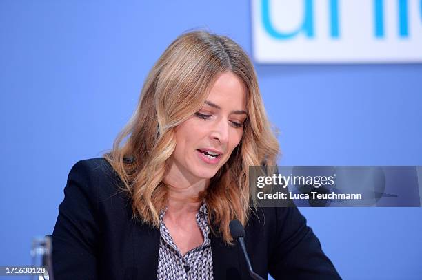 Eva Padberg attends a press conference for 60 Years UNICEF Germany at Federal Press Conference on June 27, 2013 in Berlin, Germany.