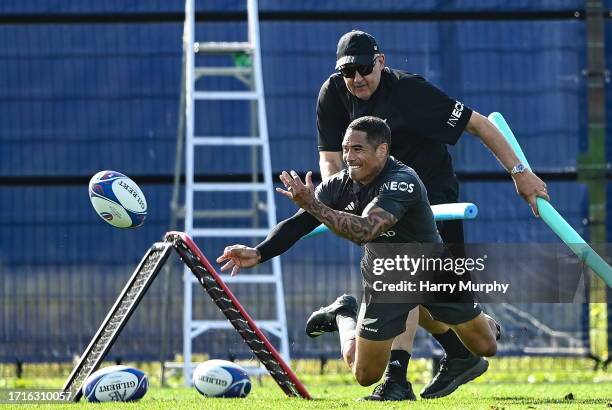 Paris , France - 10 October 2023; Aaron Smith during a New Zealand rugby squad training session at INSEP in Paris, France.